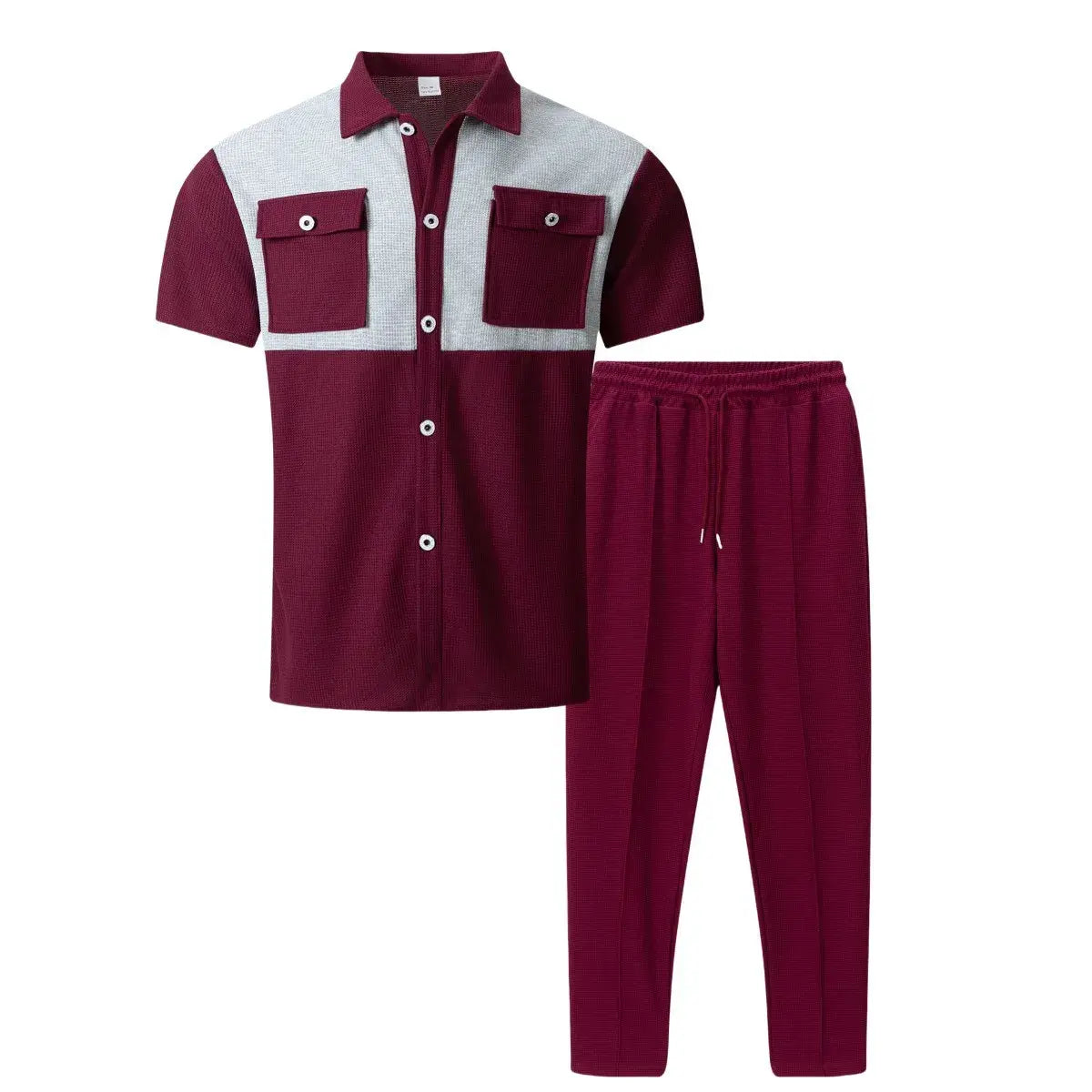 2025 Sommer Herren Casual Kurzarm-Hosenanzug Mode Gut Aussehendes Arbeitsanzug Passendes Farbhemd Outdoor Cardigan Hemd Zweiteiler