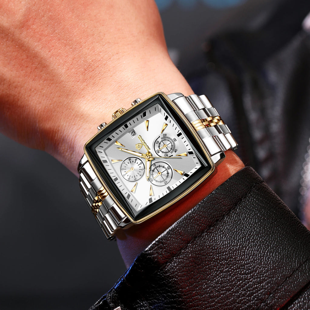 BINBOND Luxury Quartz Watches for Men Auto Date Chronograph Luminous Waterproof Men's Watch Business Sport Fashion Casual Reloj