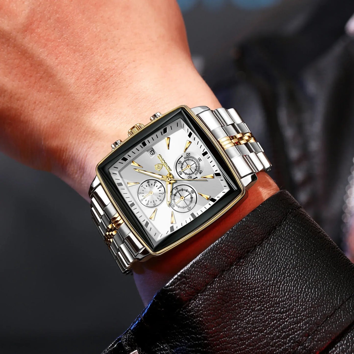 BINBOND Luxus-Quarzuhren für Herren mit automatischem Datum, Chronograph, leuchtend, wasserdicht, Herrenuhr, Business, Sport, Mode, Freizeit, Reloj