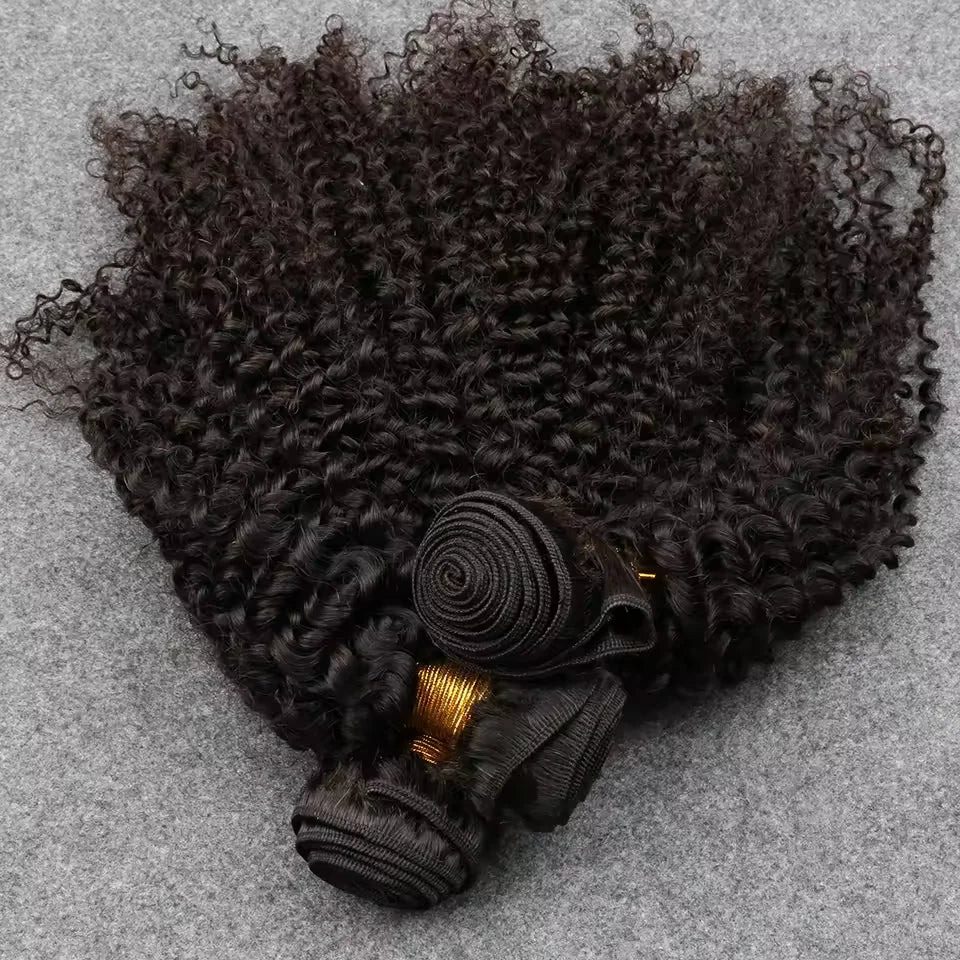 Jerry Curly Bundles Natural Black Kinky Curly Human Hair Bundles Bouncy 12 To 42 Inch 2 3 4 Pcs Raw Remy Hair Extensions