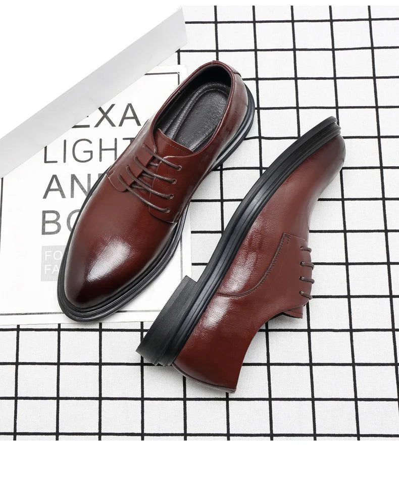 Elevator Shoes Men Dress Shoes 3/6/8 cm Men Formal Shoes Winter/Spring Classic Business Luxury Men Oxfords Footwear Suit Shoes