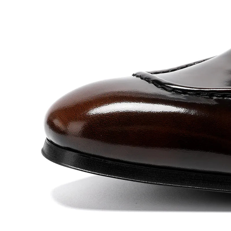 Britischer Stil Echtes Leder Herren Mokassins Atmungsaktive Quasten Slip-On-Abendschuhe Glänzende Business-Freizeit-Lederschuhe für den Sommer