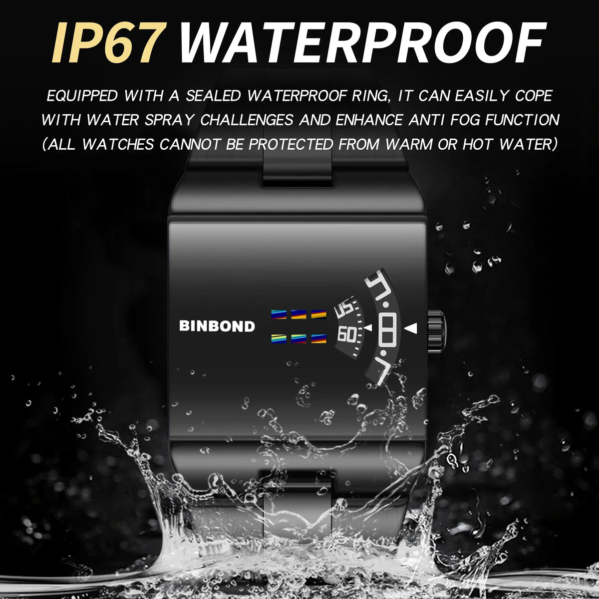 BINBOND Original Design Waterproof Men's Watch Accurate Quartz Watches For Men Luxury Sturdy Sport Wristwatches Casual Reloj features IP67 waterproof.