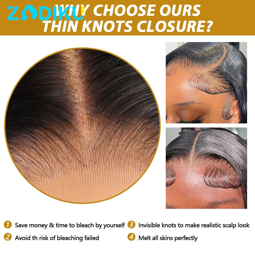 13x4 13x6 Ear To Ear Transparent Frontal Lace Only Straight 2x6 4x4 5x5 6x6 HD Lace Closure Human Hair 100% Brazilian Hair Quality Soft Silky Pre Plucked Bleached Knots Natural Hairline Virgin Hair Pieces For Women Daily Hair