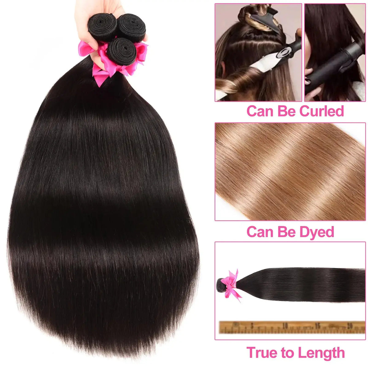 Straight Bundles Human Hair 12A Human Hair 4 Bundles Straight Hair 20 22 24 26 Inch Brazilian Virgin Deal Human Hair Extensions.