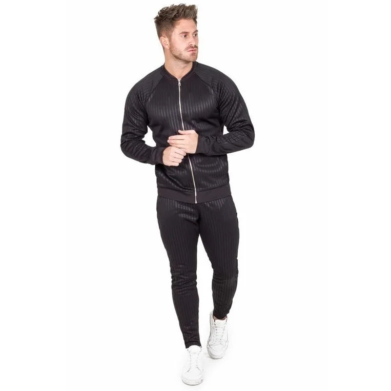 Fashion Man Clothing Striped Zipper Tracksuit Fashion Sets Sportwear Athletic Sets