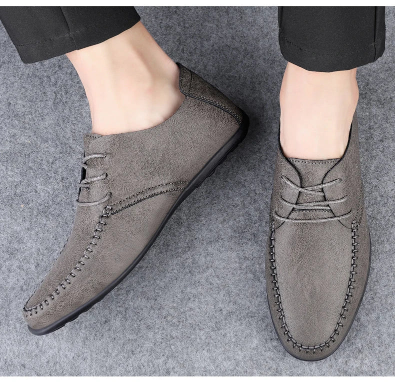 Leder Herrenschuhe Mode Formelle Herrenschuhe Mokassins Italienische Atmungsaktive Herren Loafer Schwarz Übergröße 38-47