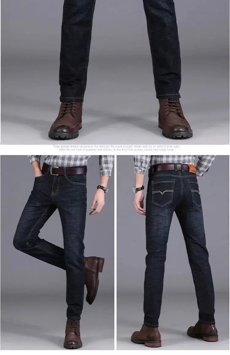 New Fashion Spring Autumn Men's Stretch Slim Jeans Casual Denim Luxury Clothing Men Designer Jeans Designer Clothes Cowboy Pants