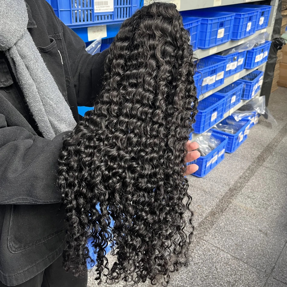 300% High Density Loose Deep Wave 40 46 50 Inch 13x6 13x4 HD Lace Frontal Human Hair Wig Brazilian 360 Full Curly Wigs For Women