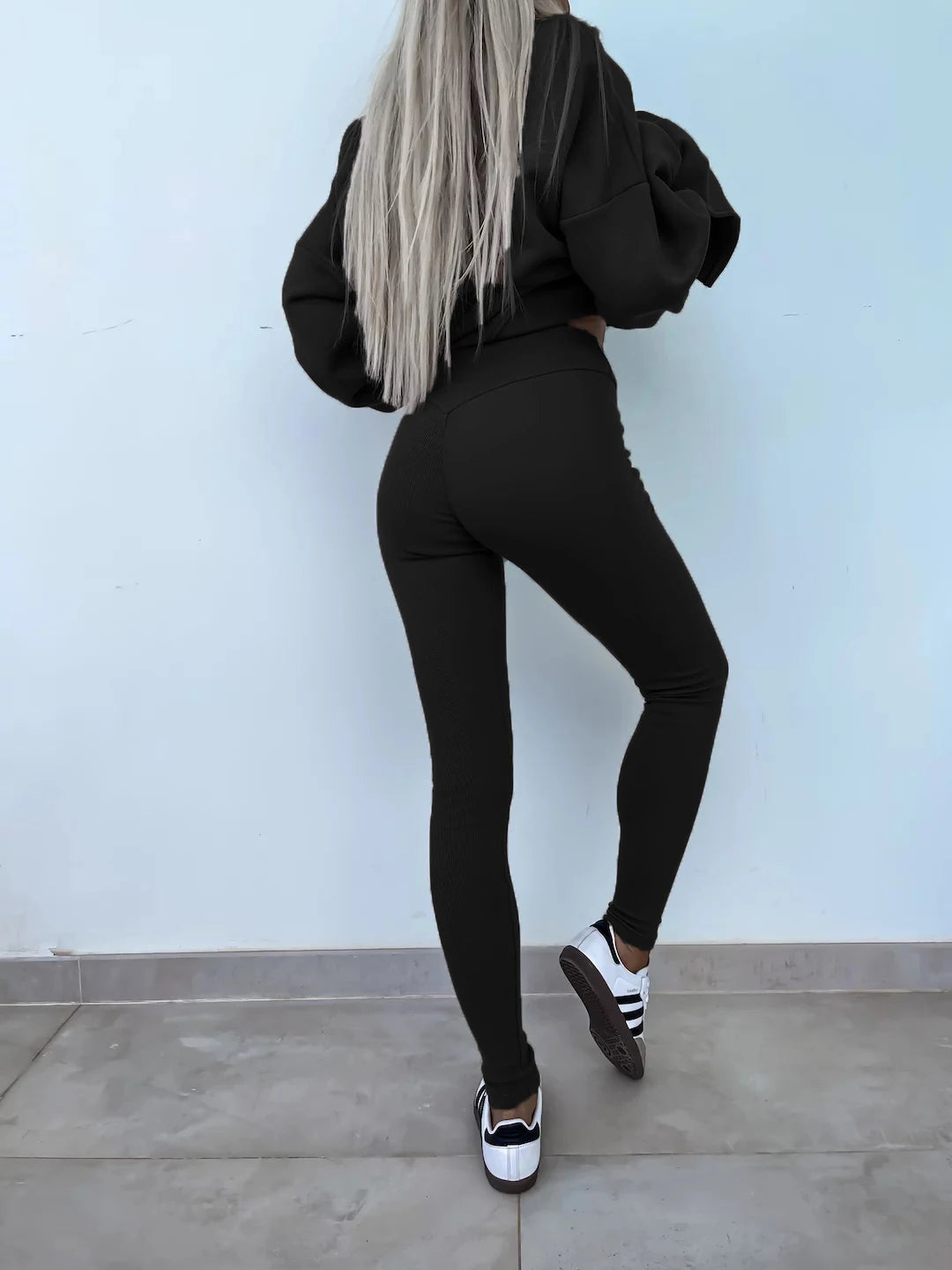 Spring summer  new Shirt  casual loose-fitting sweater tight pants 2 piece suit sets for women 2 pieces trousers sets