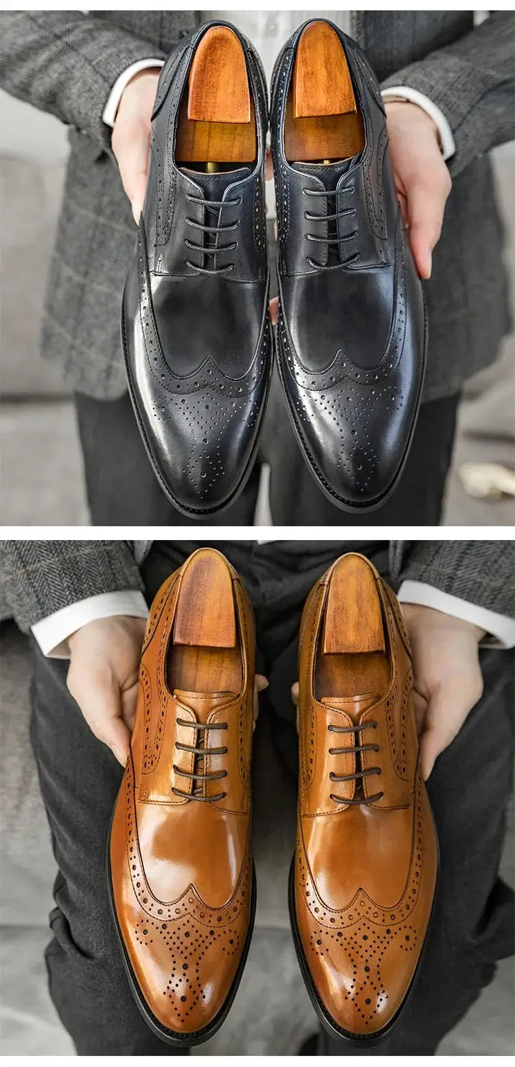 Hanmce Schuhe für Herren mit kostenlosem Versand, mehrfarbig, modisch, atmungsaktiv, Business, Hochzeit, Brogues