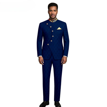 (Jacket +Pants) 2026 New Luxury Elegant Men's Suits 2 Piece Set Fashion Korean Casual Slim Fit Social Groom Wedding Tuxedo