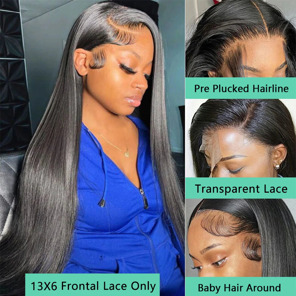 Straight 13X6 Lace Frontal Only 24 Inch Transparent Frontal Lace Only Closure Human Hair Ear To Ear For Women 3-5 Days Delivery