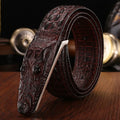 Fashion 3D Alligator Crocodile Shape Cow Leather Belt For Men Coffee Black Mens Belts Luxury Designer Belts Men High Quality B2