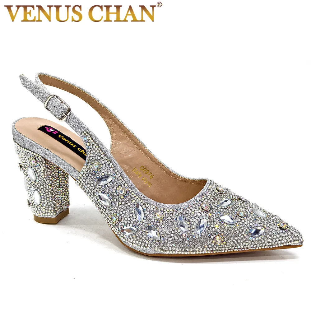 New High-Heeled Wedding Women's Shoes Adorned With Rhinestones For Women To Wear Pointed Women's Party Shoes