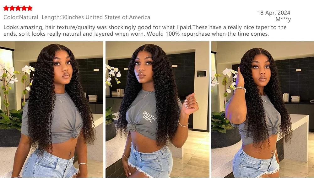 40 Inch Deep Wave Brazilian Human Hair Bundles 3/4 PCS Natural Black Unprocessed Remy Hair Extensions Weave Bundles Soft Silky