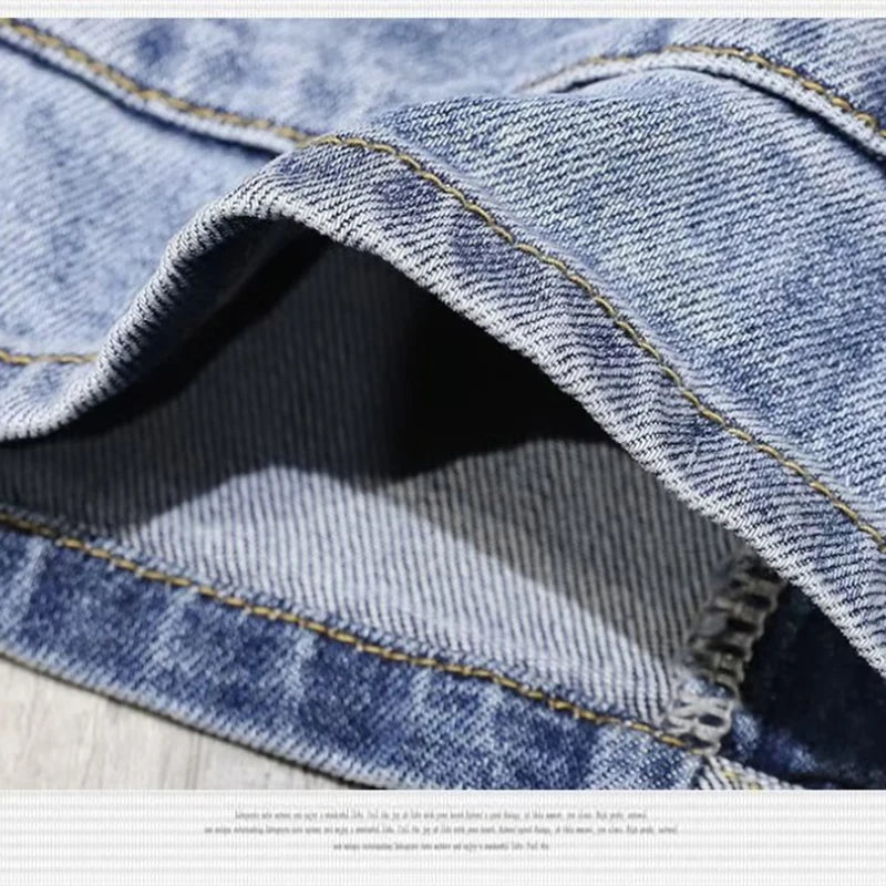 2025 Mens Distressed Denim Shorts Summer Washed Ripped Patchwork Paint Splatter Slim Fit Five Inch Jeans Y2K Vintage Hip Hop Fas