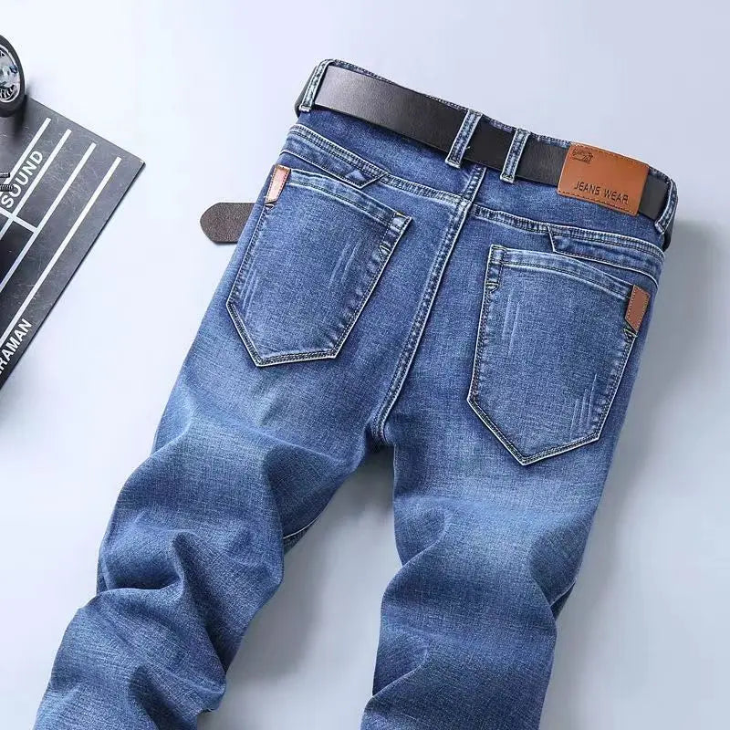 New Fashion Spring Autumn Men's Stretch Slim Jeans Casual Denim Luxury Clothing Men Designer Jeans Designer Clothes Cowboy Pants