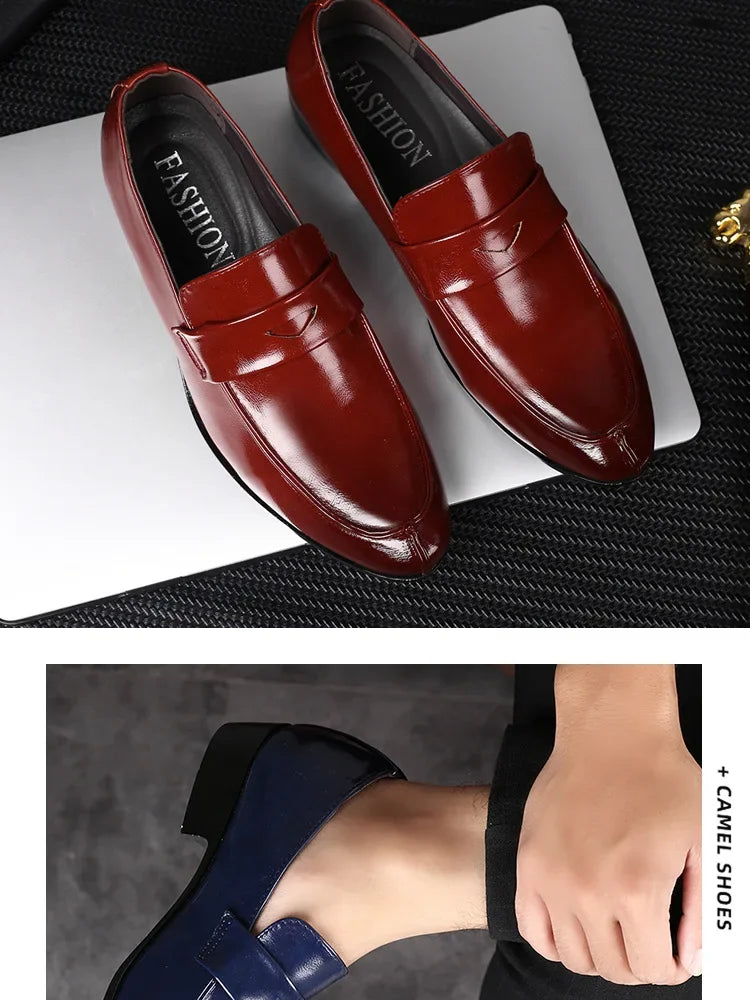 Men Leather Shoes New British Business Dress Shoes Fashion Pointed Social Shoes Casual Shoes Zapatos Hombres