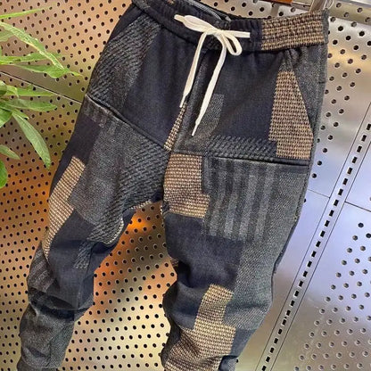 Plush Wool  New Men's SUMMER Winter Six Pocket Small Foot Casual Trousers Elastic Harem Trousers Loose Baggy Pants