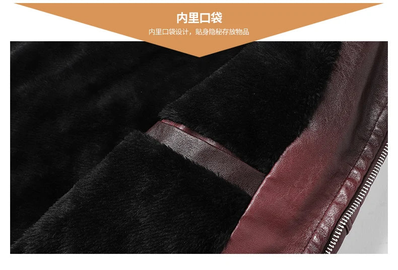 Men's Autumn Winter Men High Quality Fashion Coat Leather Jacket Motorcycle Style Male Casual Jackets For Warm Overcoat US Size