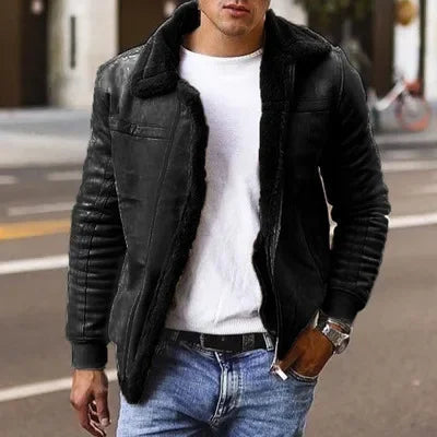 Men's jacket imitation fur winter coat thickened with warm zipper Pilot jacket autumn  winter jacket men