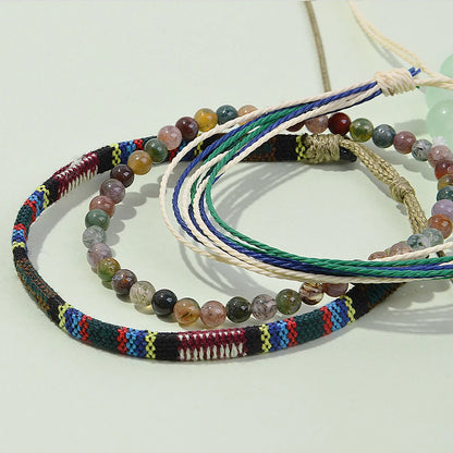 3pcs Bohemian Adjustable Hand Woven Bracelet Colorful Summer Bracelet Beach Bracelet Bohemian Jewelry