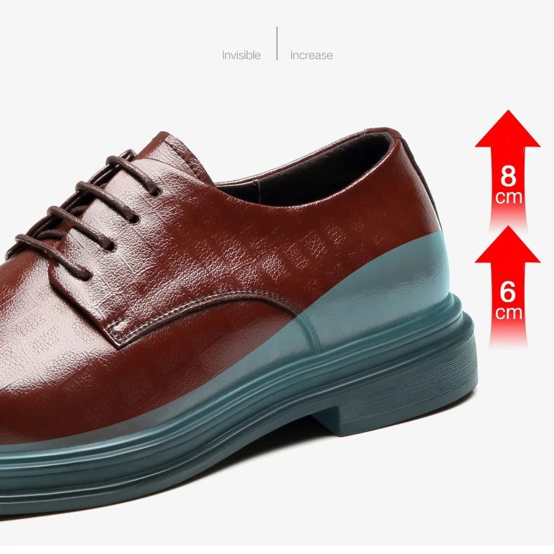 Elevator Shoes Men Dress Shoes 3/6/8 cm Men Formal Shoes Winter/Spring Classic Business Luxury Men Oxfords Footwear Suit Shoes