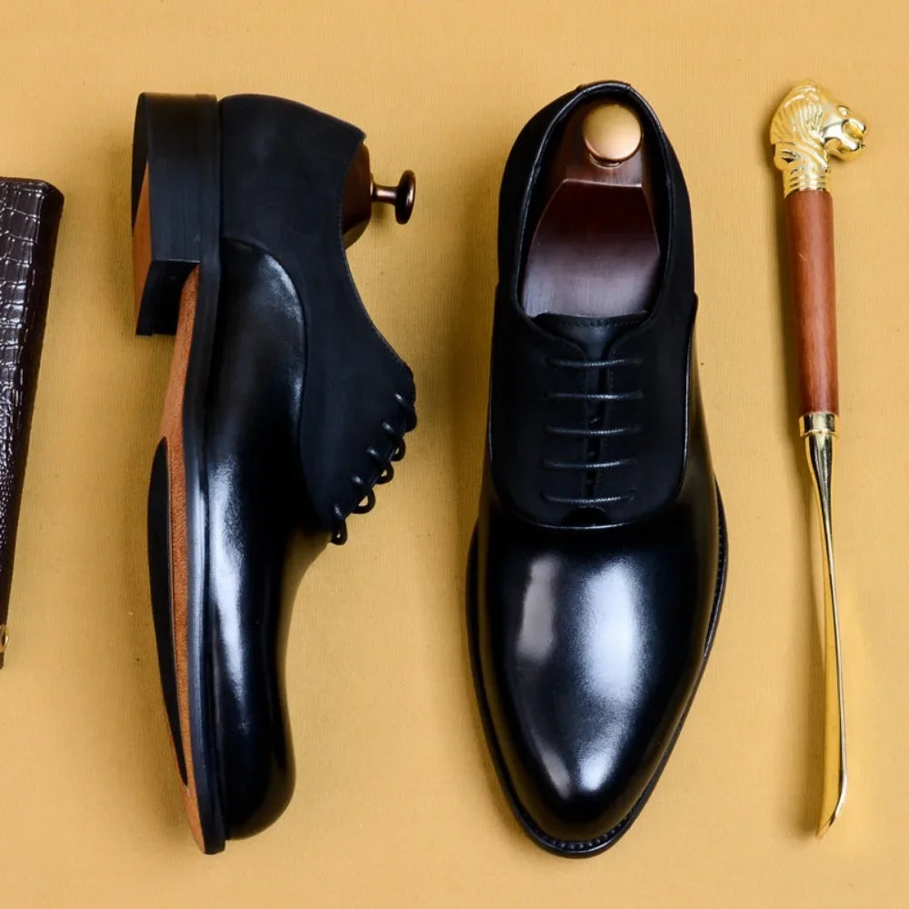 New Italian Handmade Shoes British Style Formal Men's Oxford Shoe Genuine Leather Business Dress Shoes Retro Men's Shoes