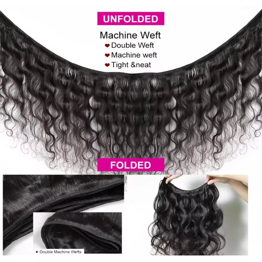 Body Wave Human Hair Bundles Natural Black Brazilian Remy Hair Straight 2/3/4 Bundles Human Hair Extensions For Women