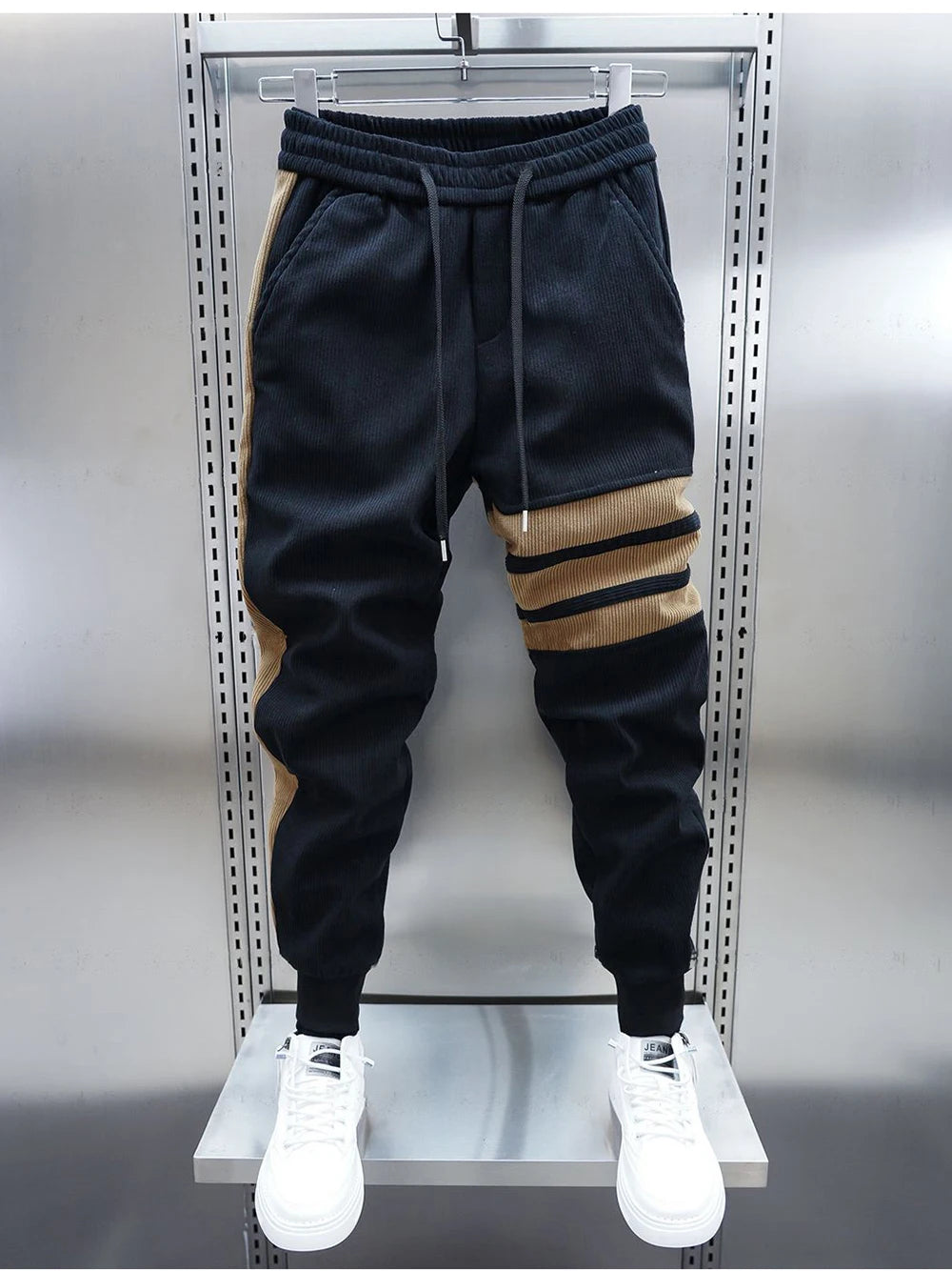 Patchwork Striped Harem Pants Fashion Casual Street Pencil Trousers Outdoor Joggers Sweatpants Luxury Brand Men's Clothing