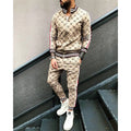 Spring and autumn new trend brand men's suits 3D printing casual wear BB letters fashion zipper jacket tops trousers