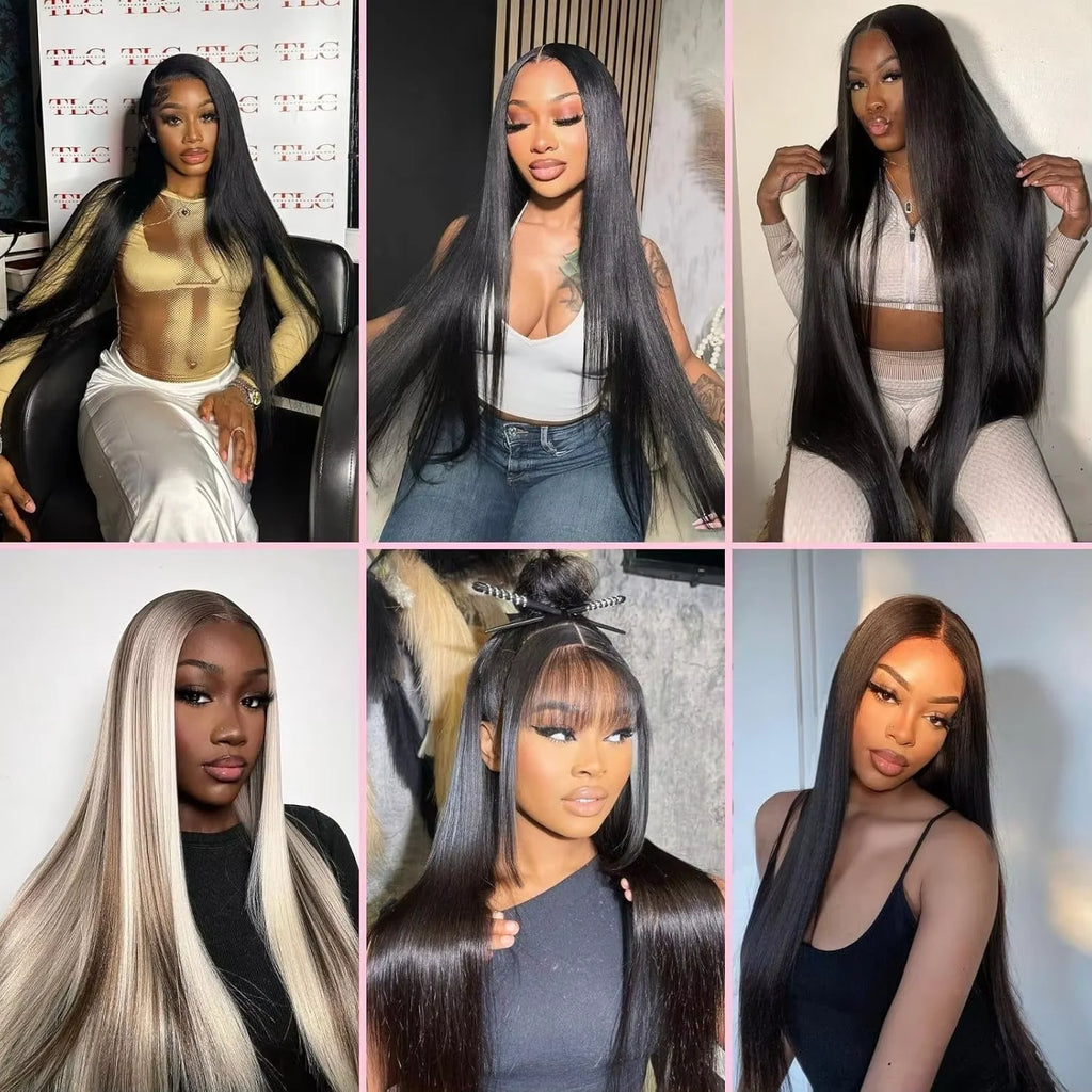 16A Straight Human Hair Bundles Brazilian Real Remy Weave Hair 3 4 5 Pcs 100% Unprocessed Raw Hair Bundles Extensions Natural Black For Women