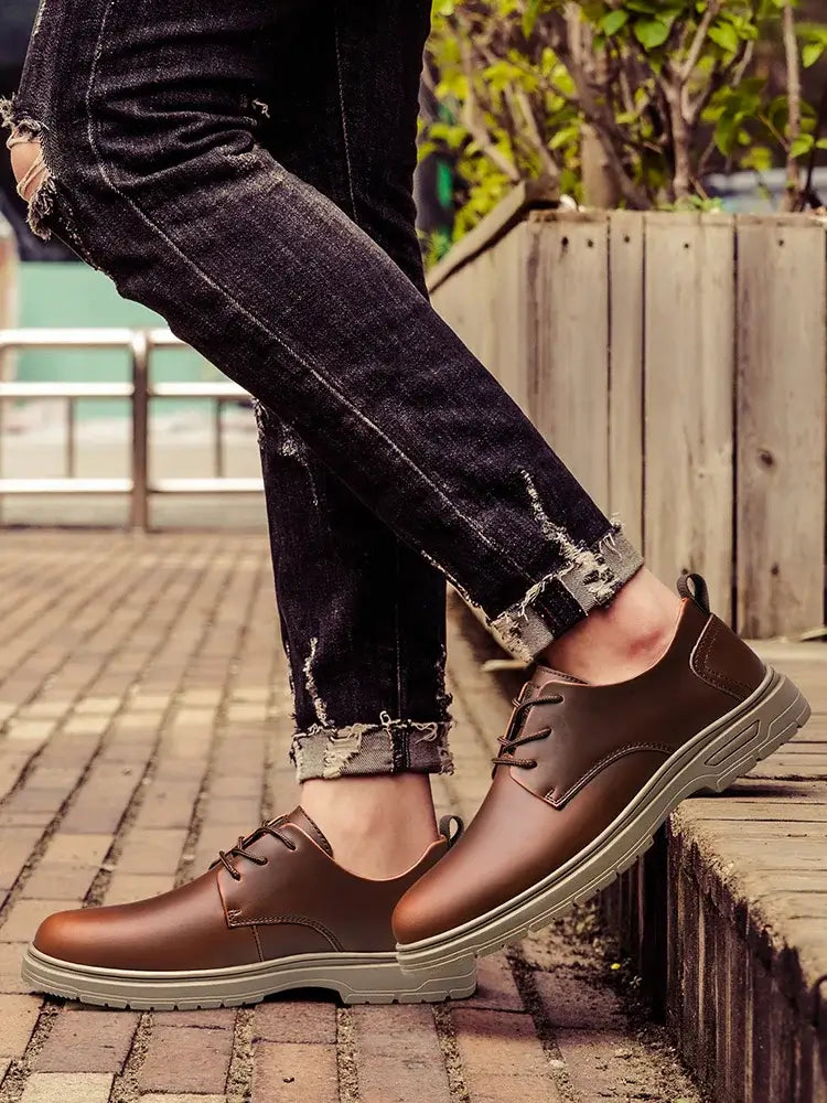 CLOHOO Handgemachte Herren Business Casual Schuhe Bequeme Klassische Schnürschuhe Arbeitsschuhe Modische Hochzeits-Herrenschuhe