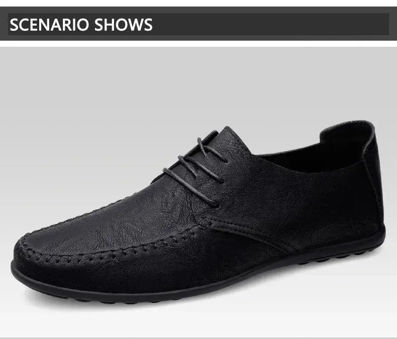 Leder Herrenschuhe Mode Formelle Herrenschuhe Mokassins Italienische Atmungsaktive Herren Loafer Schwarz Übergröße 38-47