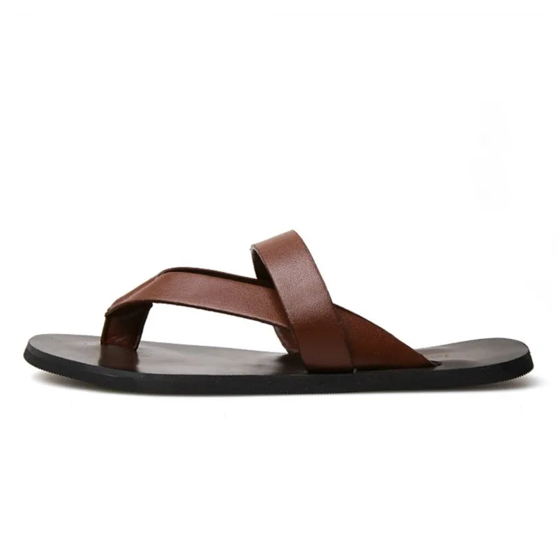 Flip-flops men's fashion summer casual men's sandals fashion men genuine leather  flip-flops D20