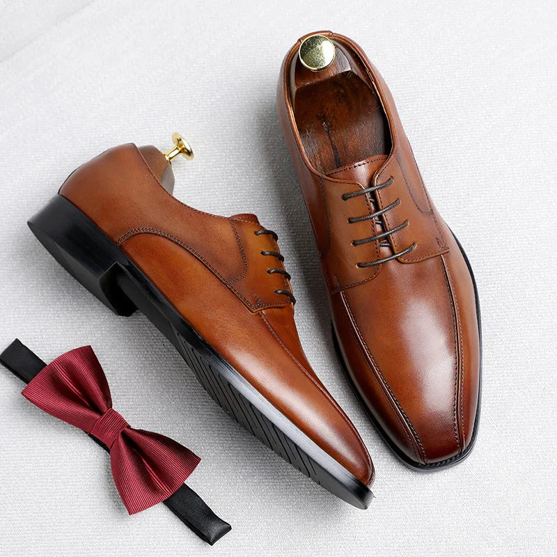 Hochwertige handgefertigte Oxford-Herren-Anzugschuhe aus PU-Leder, Hochzeitsschuhe, formelle italienische Schuhe, heiß