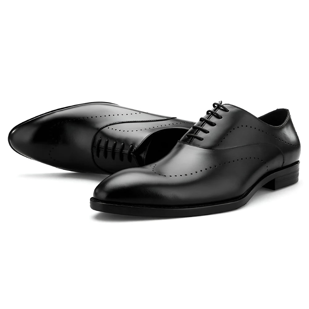Vollnarbenleder Business Oxford Schuhe für Herren Formelle Derby-Schuhe Alltagskleidung
