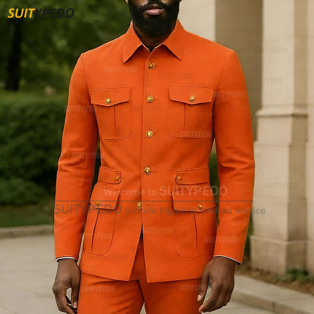 Latest Business Single Breasted Suit Sets For Men Brief Solid Prom Daily Suit Attire Smart Casual Texudos Formal  Evening Gowns