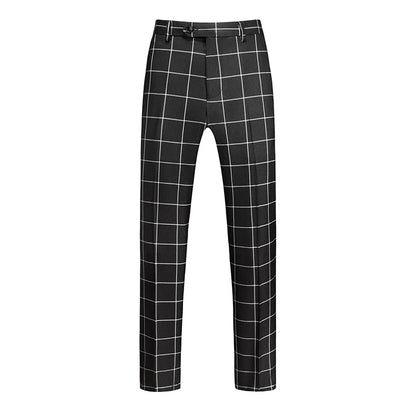 New Autumn Men's Asian Size Slim Fit Suit Pants, Black White Plaid Pant, Red Blue Vertical Striped Trousers. M-5XL 6XL
