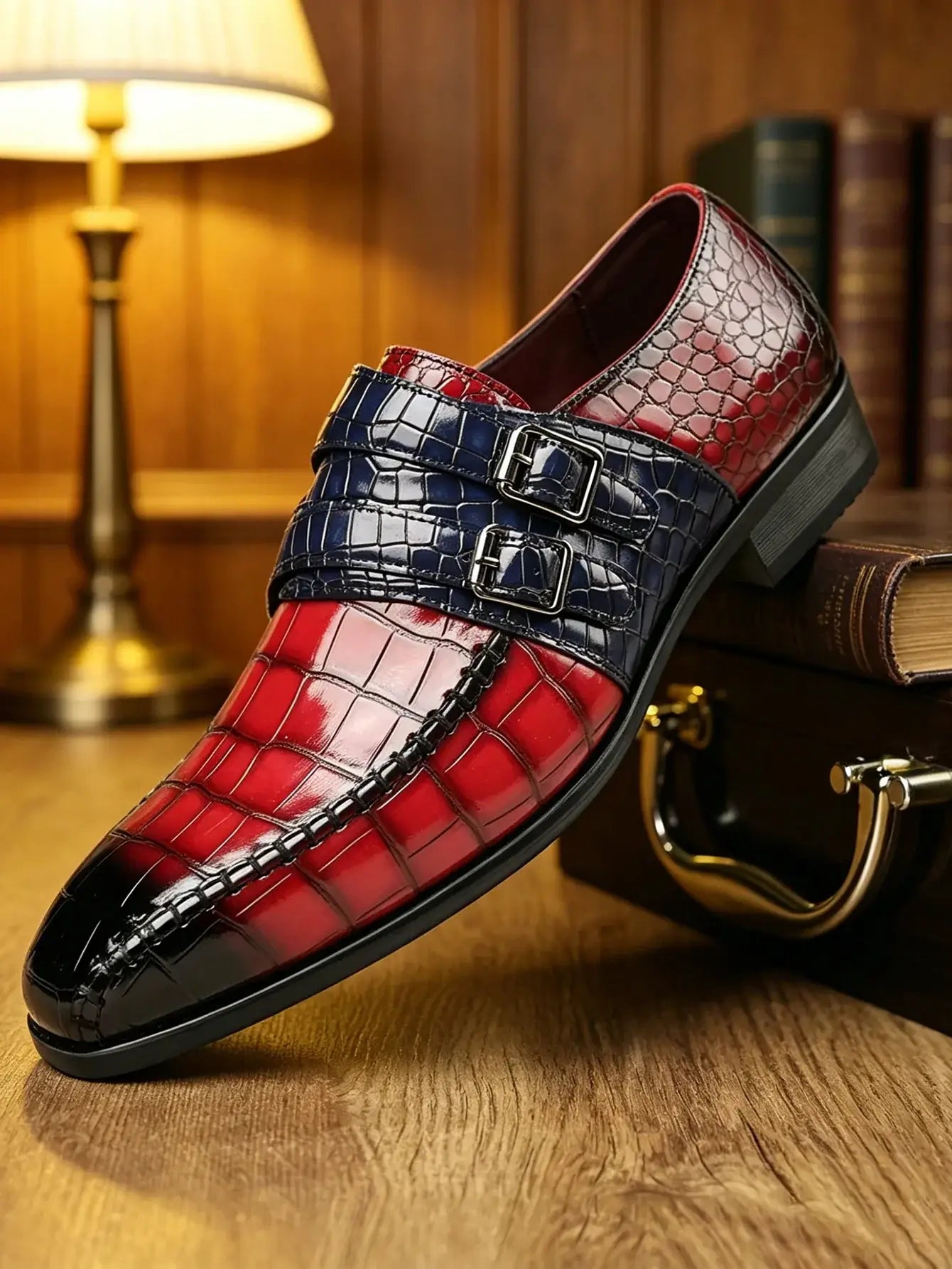 Luxus Herren Anzugschuhe Krokodilmaserung Leder Schuhe Herren Schnalle Freizeitschuhe Hochzeit Party Schuhe Hochwertige Business Herren