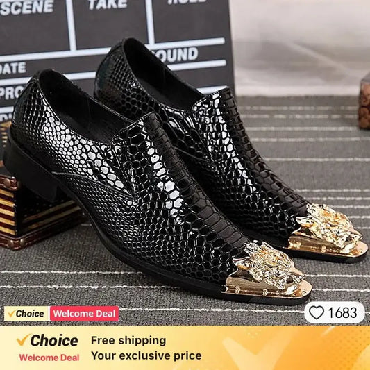 new genuine leather pointed toe metal tip crystal  handmade men leather dress shoes fashion hairdresser big size shoes 13