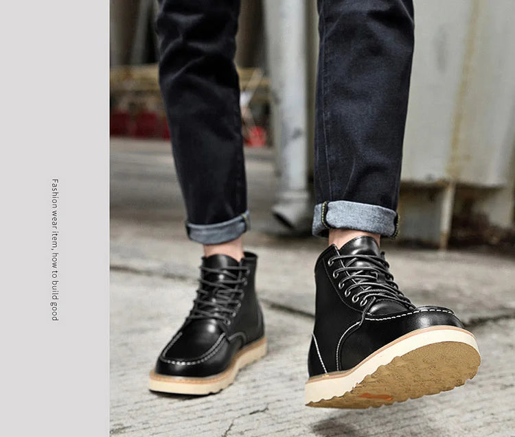 2024 Men Boots Elevator Shoes Hidden Heels High Soft Leather Heightening Shoes For Man Increase Insole 10CM 8CM 6CM Height Boots