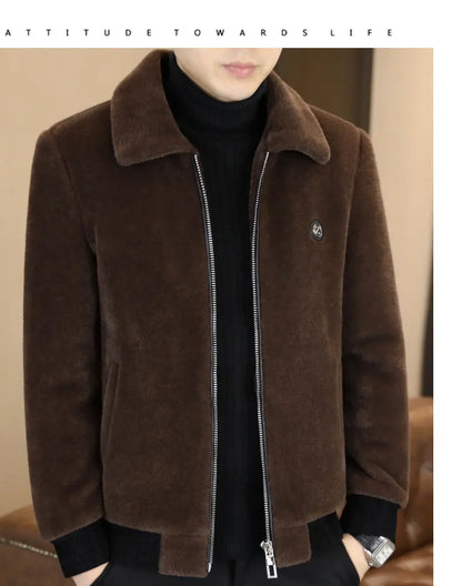 Winter Faux Fur Jacket for Men Thick Warm Fur Integrated Jacket High-quality Casual Business Windbreaker coats men clothing