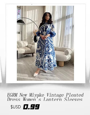 EGRM Autumn  New Miyake Pleated Dress High Elastic Fashion V-neck Bat Sleeve Tassel Slim Fit Women's Party Dresses 6G5809