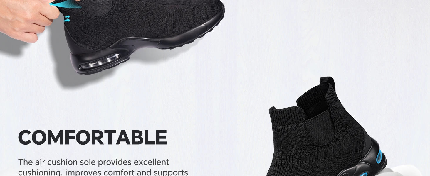 LARNMERN Steel Toe Shoes for Men Women Water Resistant Work Boots Non Slip Safety Sneakers Slip On Industrial Air Cushion Chelse