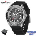 NORTH EDGE TRITON-TI Titanium Solar-Powered Diving Watch High Quality Quartz Watches for Man NEW 300M Waterproof Men Watch Reloj