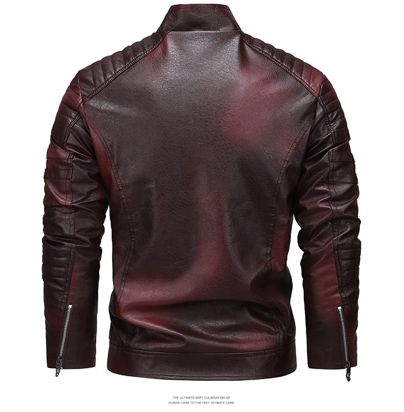 Men's Autumn Winter Men High Quality Fashion Coat Leather Jacket Motorcycle Style Male Casual Jackets For Warm Overcoat US Size