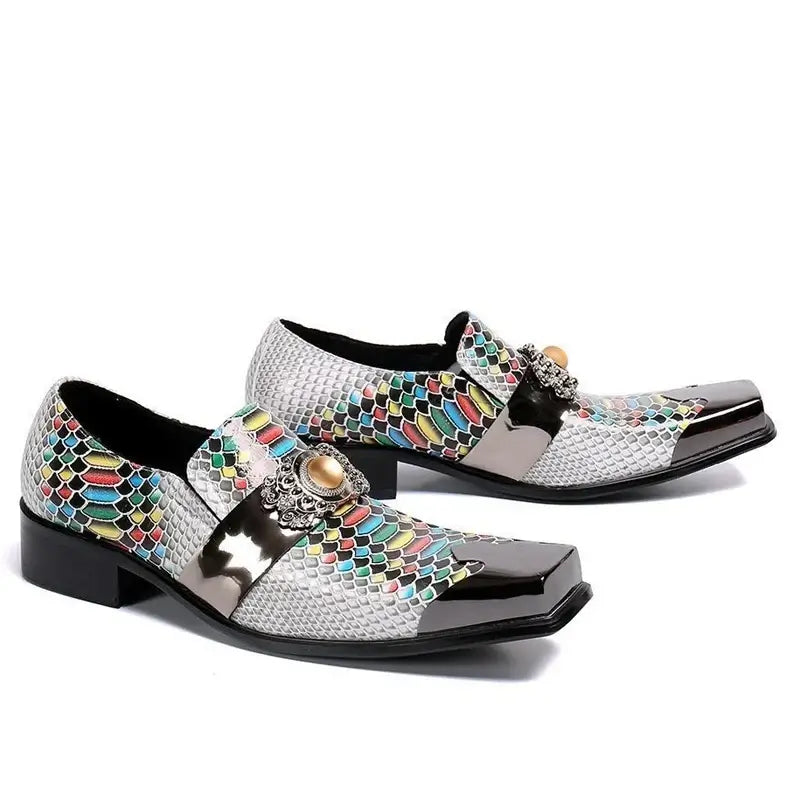 Luxuriöse Herrenschuhe Designer wie Schlangenmuster Abendschuhe Herren Gentleman Slipper Oxfords Echtleder Schuhe für Männer Mode