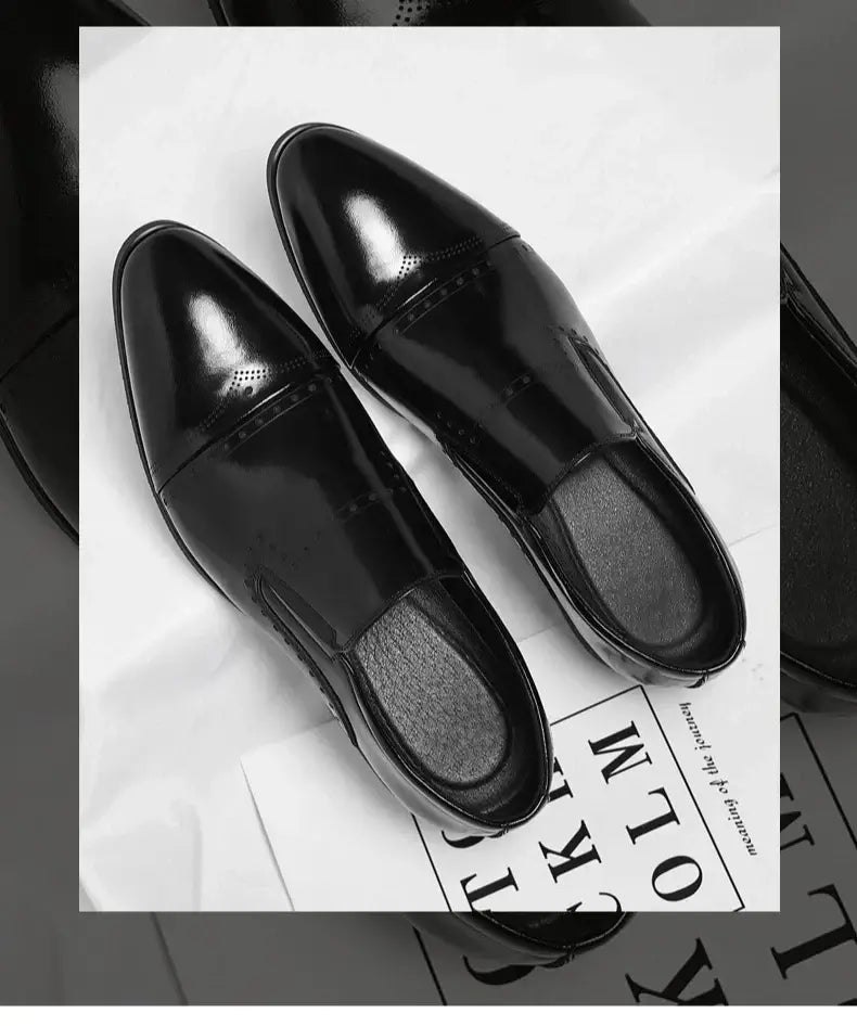 Big Size Dress Shoes for Men Solid Color Summer Autumn Fashion Business Casual Shoes Male British Style Cow Leather Shoe Man